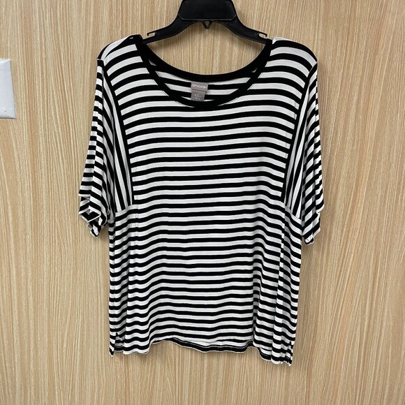 Chico's white stripe top size XL - Picture 1 of 5